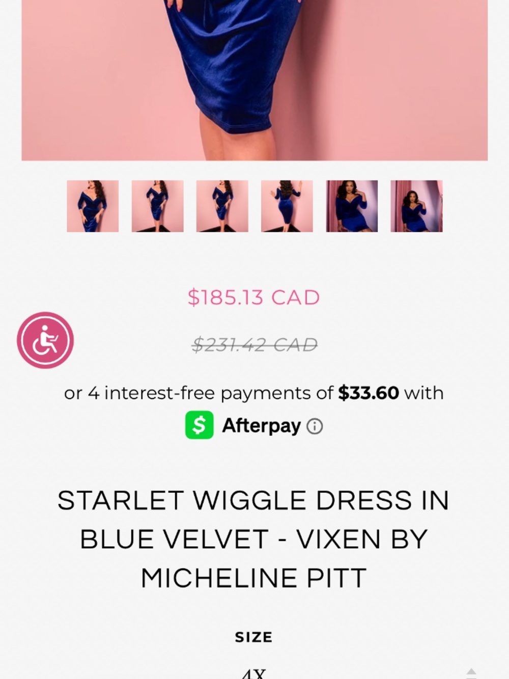 NWT STARLET WIGGLE DRESS IN GOLD VELVET - VIXEN BY MICHELINE PITT 4X - Picture 6 of 7